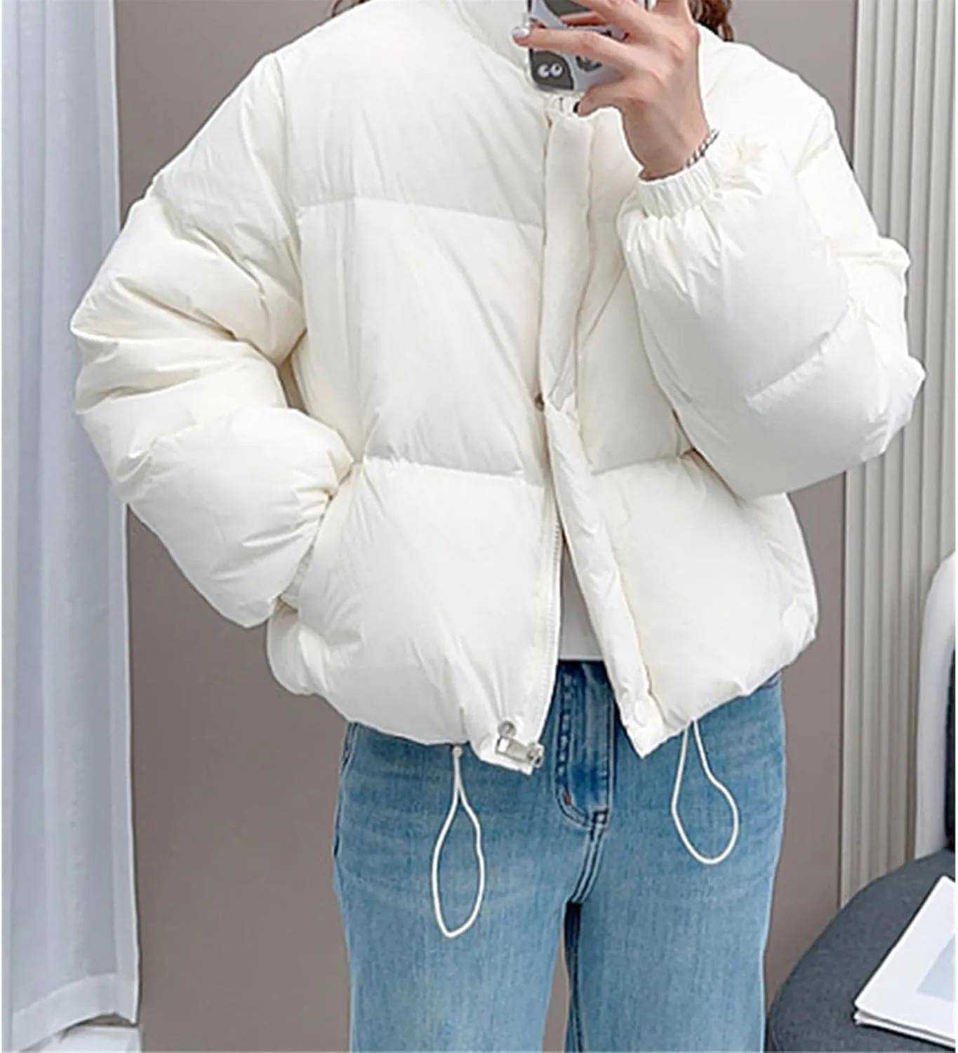 Loose Women's Parka Jackets Thicken Warm Winter Cold Coat Puffy Stand Collar Cotton Padded Jacket