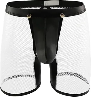 Maiyifu-GJ See Through Underwear for Men Sexy Mesh Breathable Shorts Briefs Faux Leather Short Pants Fishnet Panties