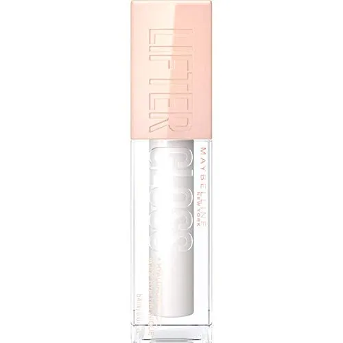 Maybelline Lifter Gloss, Hydrating Lip Gloss with Hyaluronic Acid, High Shine for Plumper Looking Lips, Pearl, Silver Pearl Clear, 0.18 Ounce
