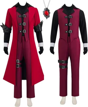 Men Dante Costume Devil Cosplay Red Trench Coat Jacket Vest Gloves Outfit for Hallwoeen