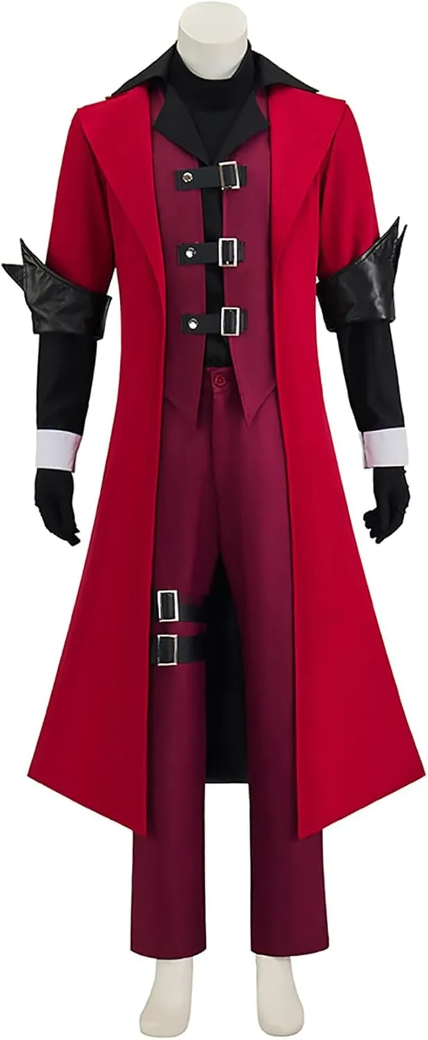Men Dante Costume Devil Cosplay Red Trench Coat Jacket Vest Gloves Outfit for Hallwoeen