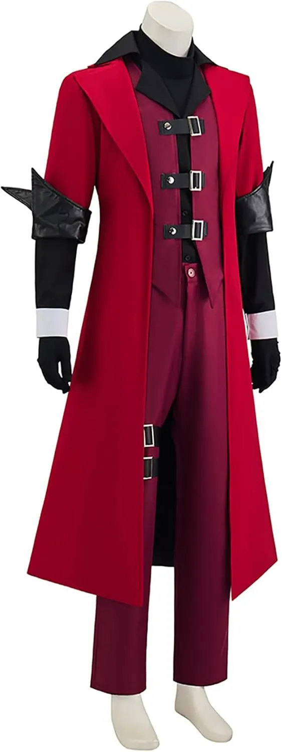Men Dante Costume Devil Cosplay Red Trench Coat Jacket Vest Gloves Outfit for Hallwoeen