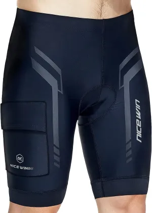 Men's Cycling Shorts Anti-Slip Leg 4D Padded Bike Shorts with 3-Pockets Breathable Biking Bicycle Motorcycle Half-Pants