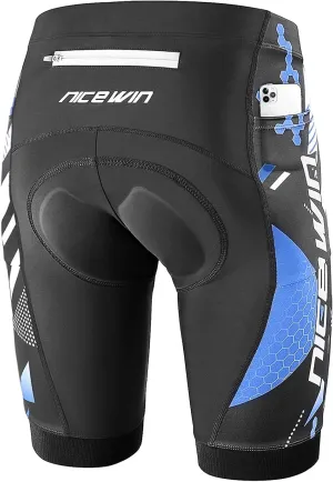 Men's Cycling Shorts Anti-Slip Leg 4D Padded Bike Shorts with 3-Pockets Breathable Biking Bicycle Motorcycle Half-Pants