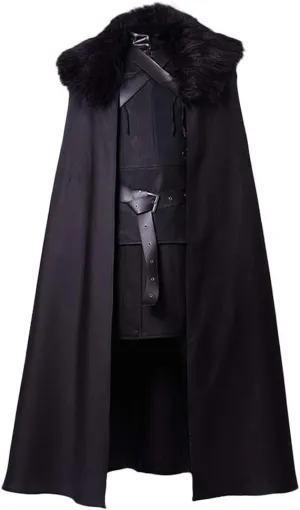 Mens Halloween Cosplay Costume Black Cloak Outfits Suit