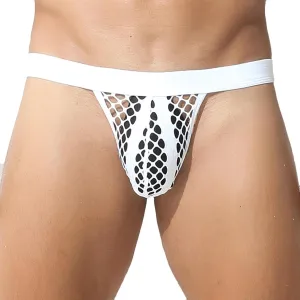 Men's See Through Fishnet Bulge Pouch Briefs Low Rise Bikini Panties Mesh Breathable Underwear Exotic Lingerie