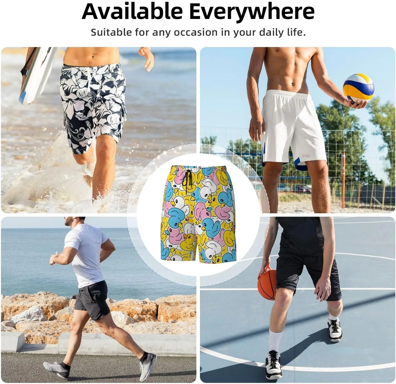 Mens Swim Trunks Quick Dry Swim Shorts with Mesh Lining Breathable Men's Beach Pants Swimwear Bathing Suits
