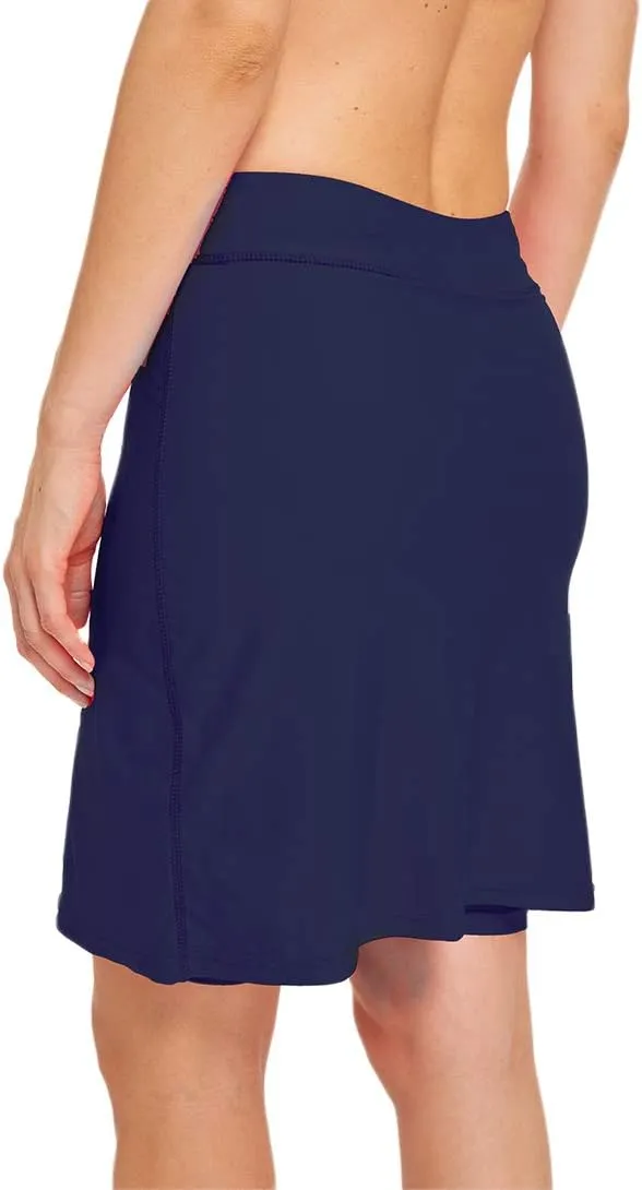 Micosuza Womens Skirted Swim Short Sun Protective UPF 50  Swimming Bottom with Attached Skirt