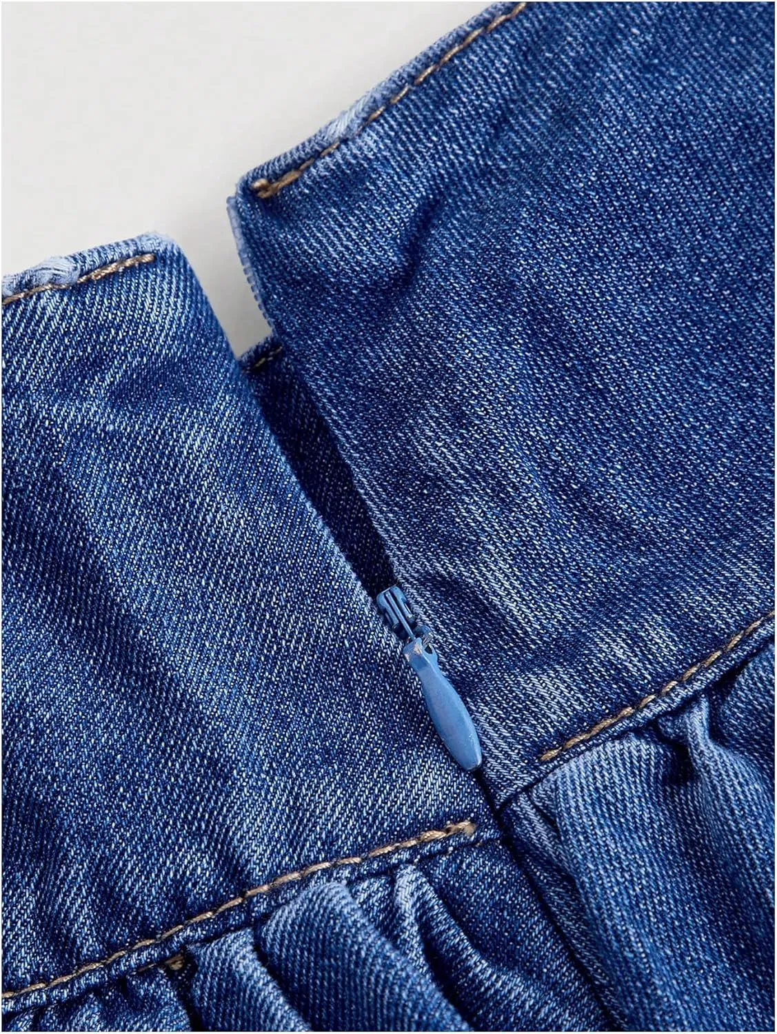 Milumia Women's High Waisted A Line Bubble Denim Mini Skirt Puffy Short Skirts