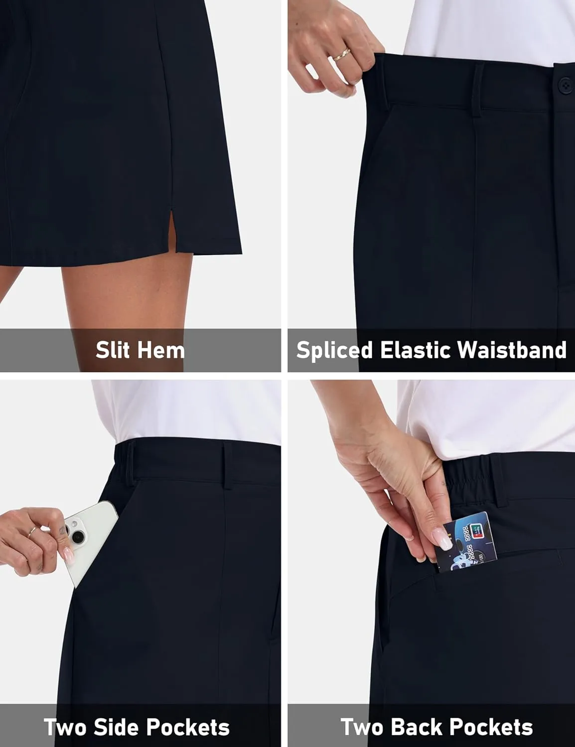 MoFiz Womens Golf Skirt Lightweight Breathable Athletic Skorts Skirts for Women with Pockets Waterproof Stretch Casual Skort