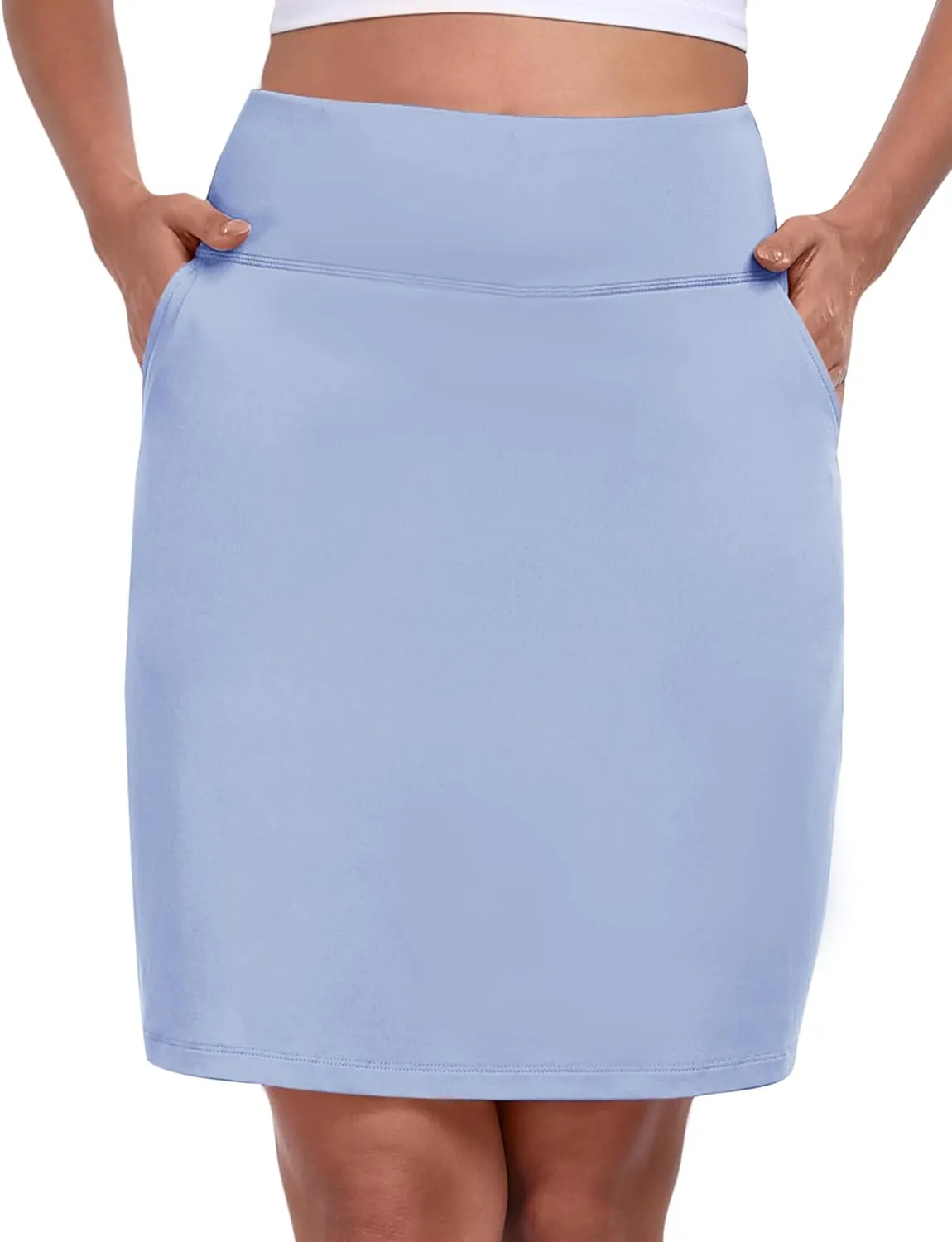 MoFiz Women's Golf Skorts 20" Knee Length High Waisted with Pockets Athletic Skirt for Tennis, Running & Summer Casual
