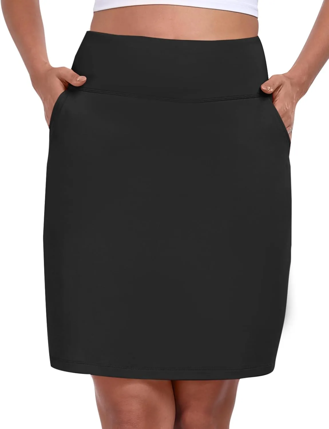 MoFiz Women's Golf Skorts 20" Knee Length High Waisted with Pockets Athletic Skirt for Tennis, Running & Summer Casual
