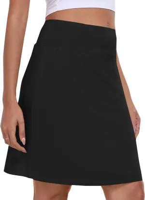 MoFiz Women's Golf Skorts 20" Knee Length High Waisted with Pockets Athletic Skirt for Tennis, Running & Summer Casual