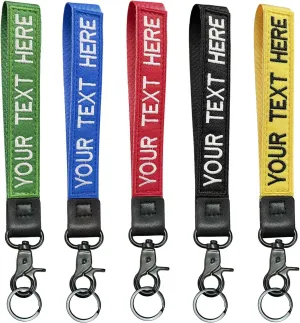 mvcen Customizable Wristlet Strap key chain, Presonalized Hand Wristlet Lanyard Car Key Chain Wristlet for Men and Women