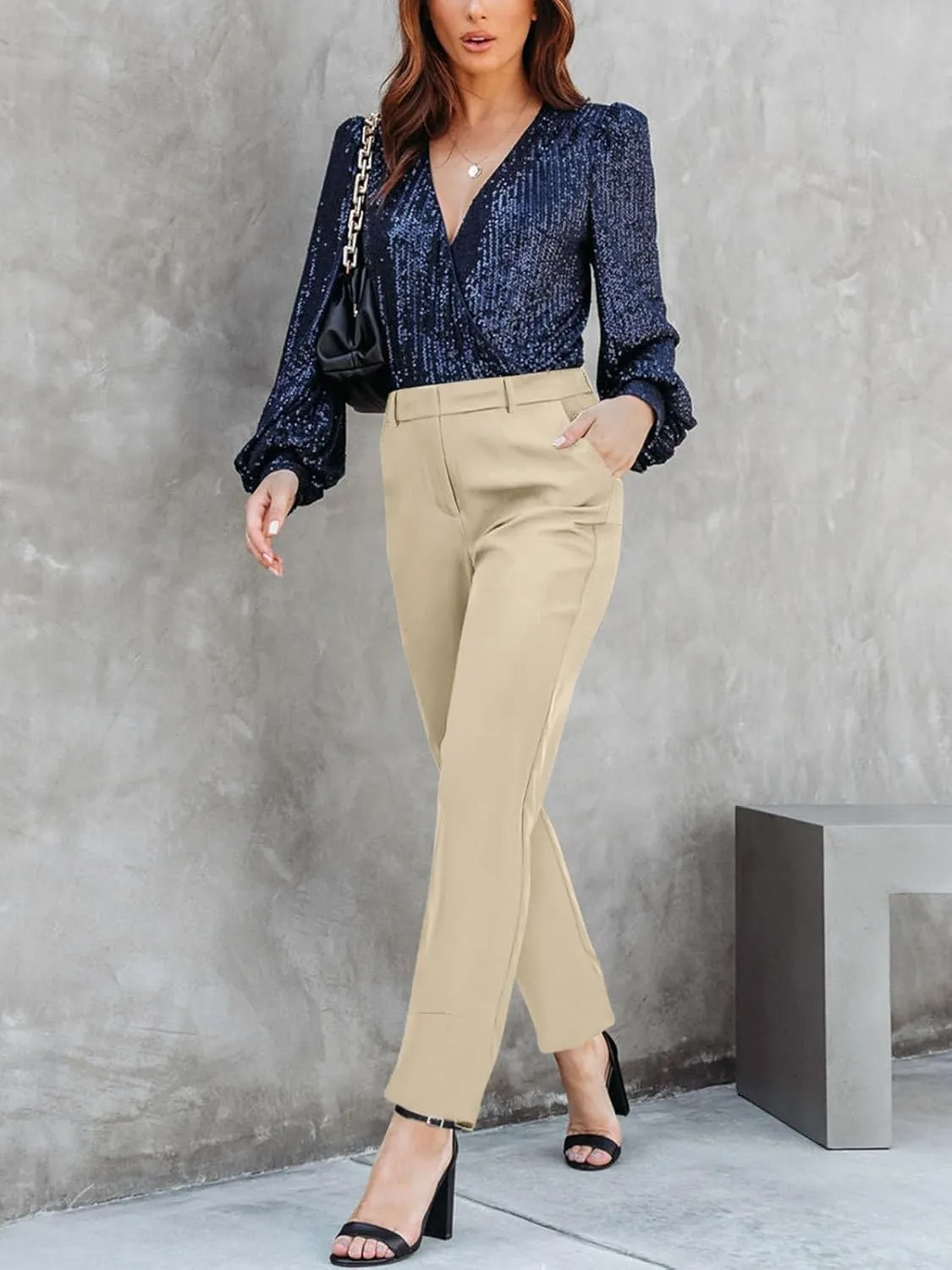NIMIN Women High Waisted Dress Work Ankle Pants Long/Regular/Short Office Business Casual Trousers with Pockets 2025