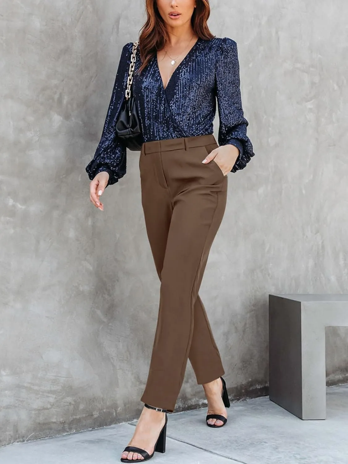 NIMIN Women High Waisted Dress Work Ankle Pants Long/Regular/Short Office Business Casual Trousers with Pockets 2025