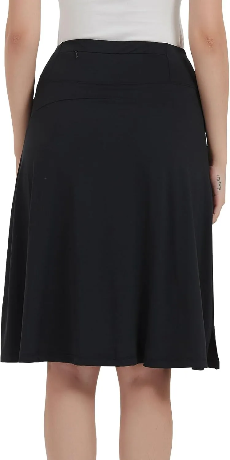 NOOYME 24" Skorts Modest for Women with Pockets Midi Knee Length Athletic Skirts