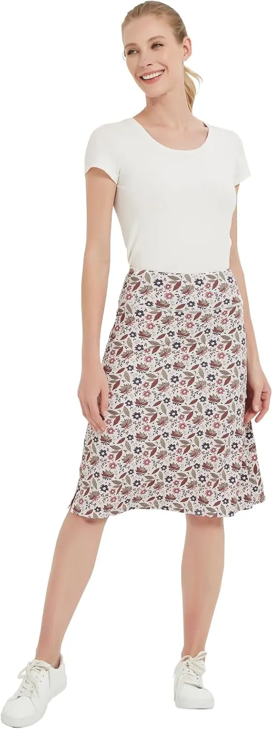NOOYME 24" Skorts Modest for Women with Pockets Midi Knee Length Athletic Skirts