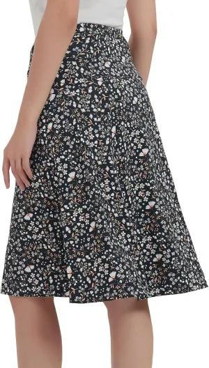NOOYME 24" Skorts Modest for Women with Pockets Midi Knee Length Athletic Skirts