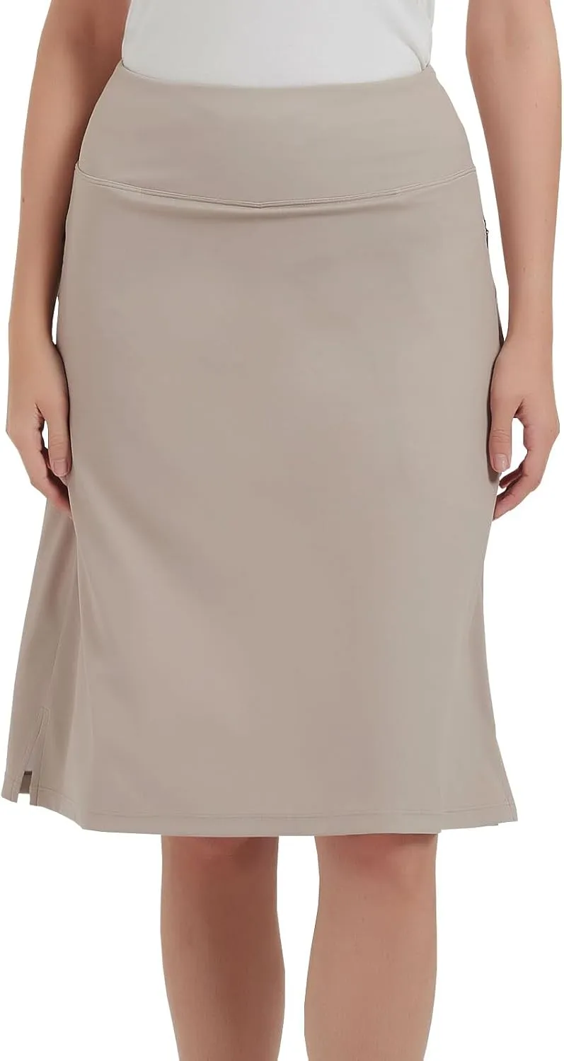 NOOYME 24" Skorts Modest for Women with Pockets Midi Knee Length Athletic Skirts