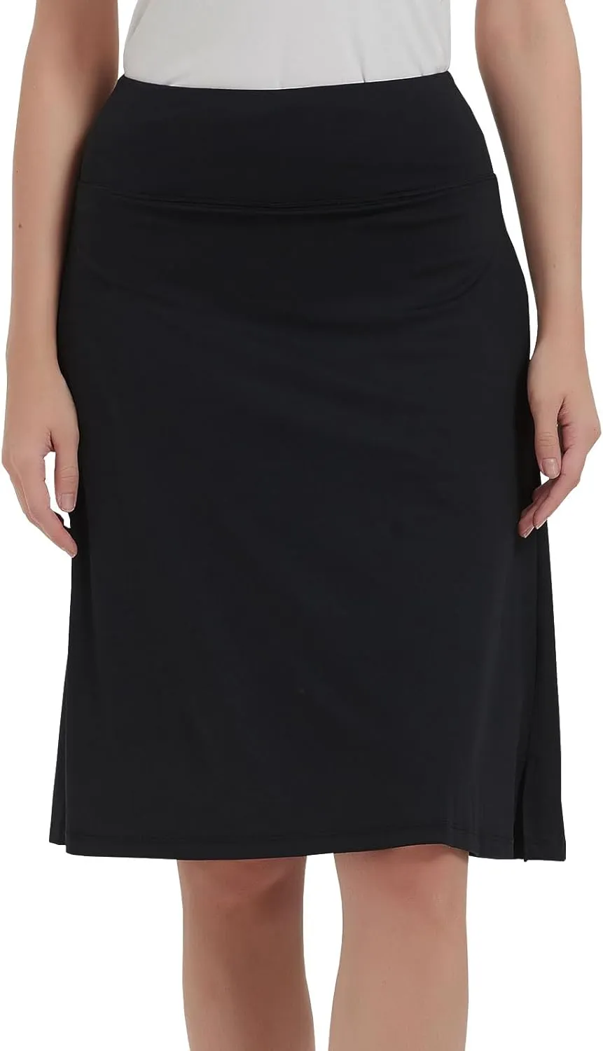 NOOYME 24" Skorts Modest for Women with Pockets Midi Knee Length Athletic Skirts