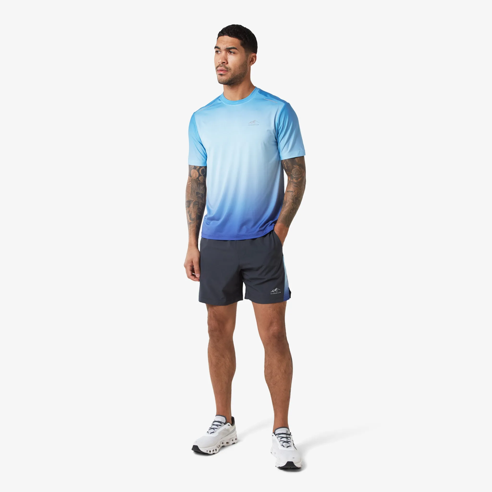 Ombre Print Training T-Shirt | Blue