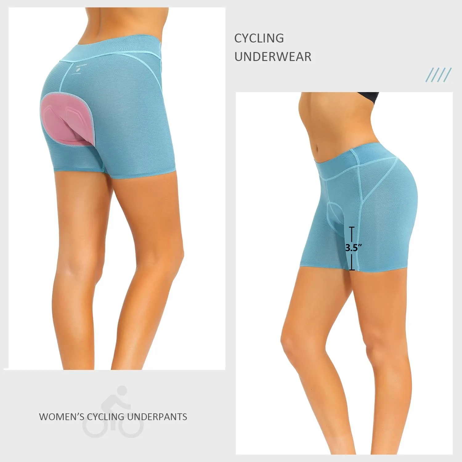 Padded Bike Shorts Women Cycling Underwear Bicycle Biking Biker Short with 4D Padding Super Lightweight Breathable