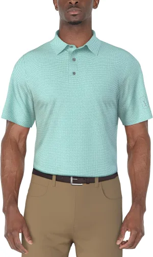 PGA TOUR Men's Short Sleeve Geo Printed Golf Polo