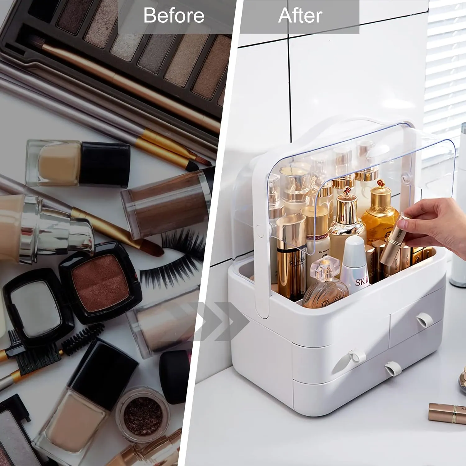 Plastic Cosmetic Drawer Storage Box