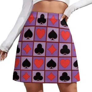 Poker Card Short Skirt Athletic Skorts Womens Golf Skirts Mini Shorts Breathable High Waist Workout Sports Skort