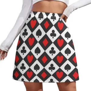 Poker Card Short Skirt Athletic Skorts Womens Golf Skirts Mini Shorts Breathable High Waist Workout Sports Skort