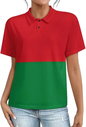 Polo Athletic Shirts for Women Button Down Short Sleeve Tops Quick Dry Resistant Moisture Wicking Golf Polo