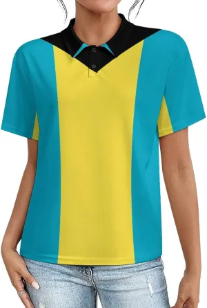 Polo Athletic Shirts for Women Button Down Short Sleeve Tops Quick Dry Resistant Moisture Wicking Golf Polo