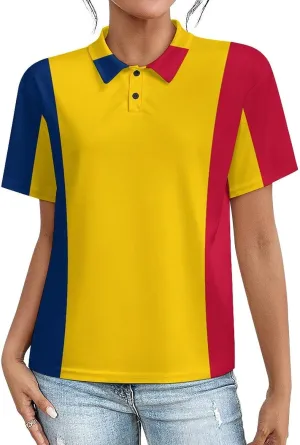 Polo Athletic Shirts for Women Button Down Short Sleeve Tops Quick Dry Resistant Moisture Wicking Golf Polo