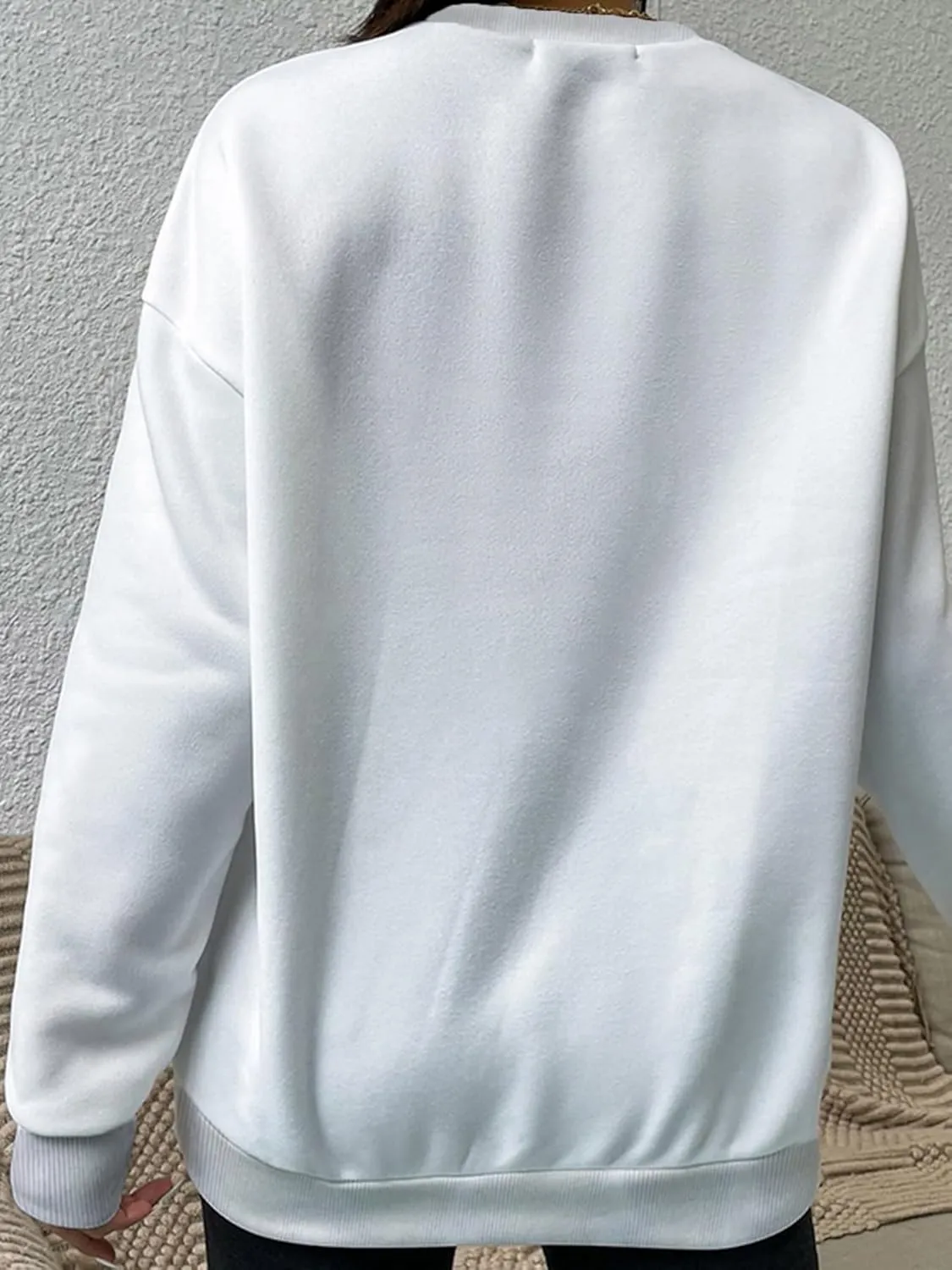 PYL CHICAGO Womens Crew Neck Long Sleeve Oversize Sweatshirt