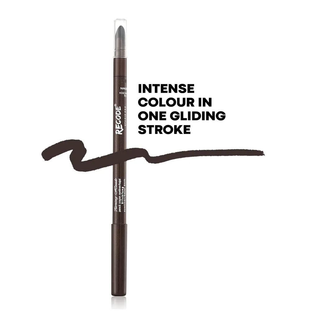 Recode Turning Heads Crayon Gel Eyeliner Pencil cum Kajal Pencil comes with Smudger on other side, longlasting, Water-proof & smudge-proof Formula, Black, 1.2gm