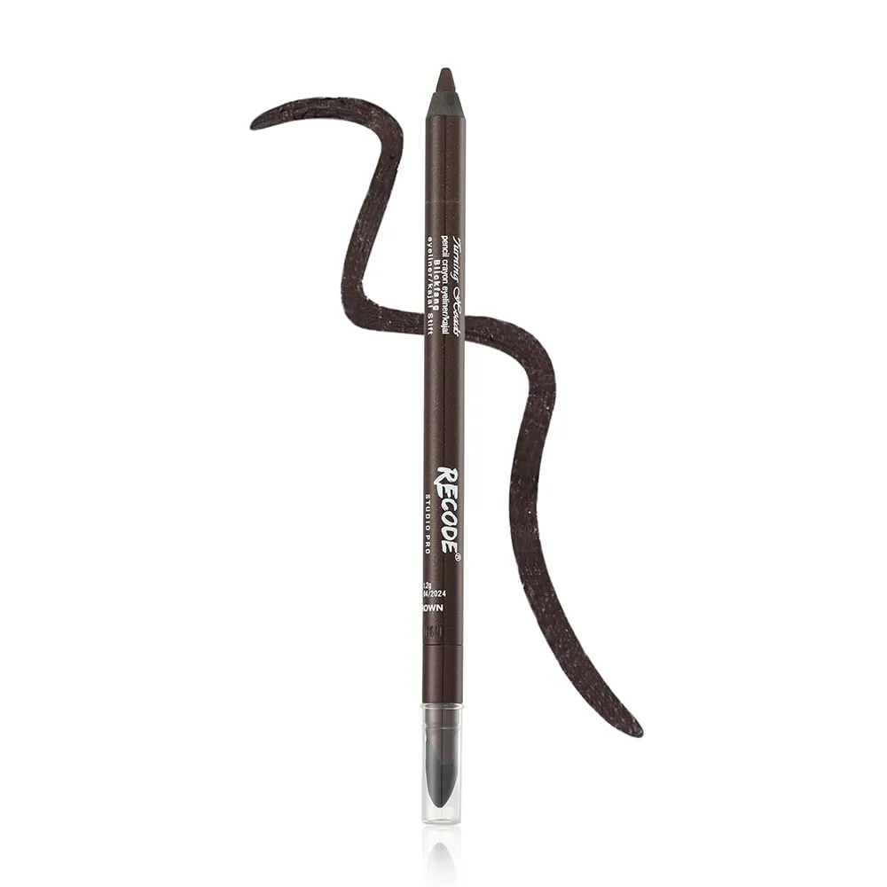 Recode Turning Heads Crayon Gel Eyeliner Pencil cum Kajal Pencil comes with Smudger on other side, longlasting, Water-proof & smudge-proof Formula, Black, 1.2gm