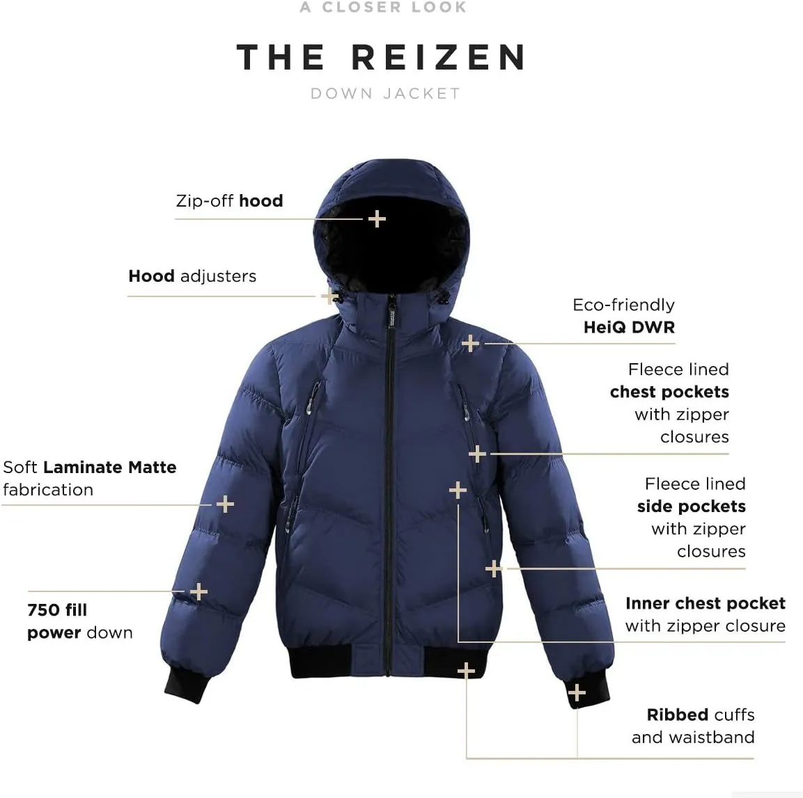 Reizen Men's Puffer Down Jacket