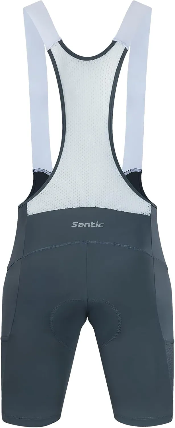 Santic Men's Cycling Bib Shorts 4D Padded Breathable Road Bike Cycling Bibs Biking Bicycle Gel Long Travel