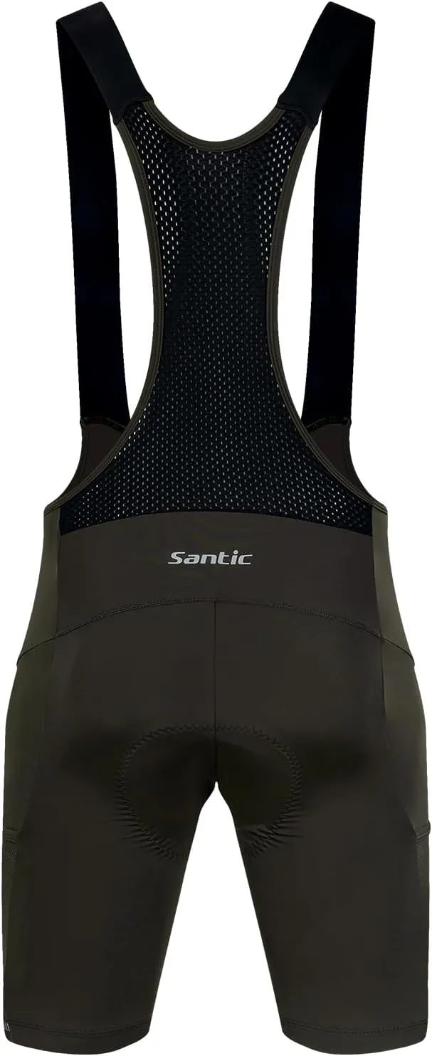 Santic Men's Cycling Bib Shorts 4D Padded Breathable Road Bike Cycling Bibs Biking Bicycle Gel Long Travel