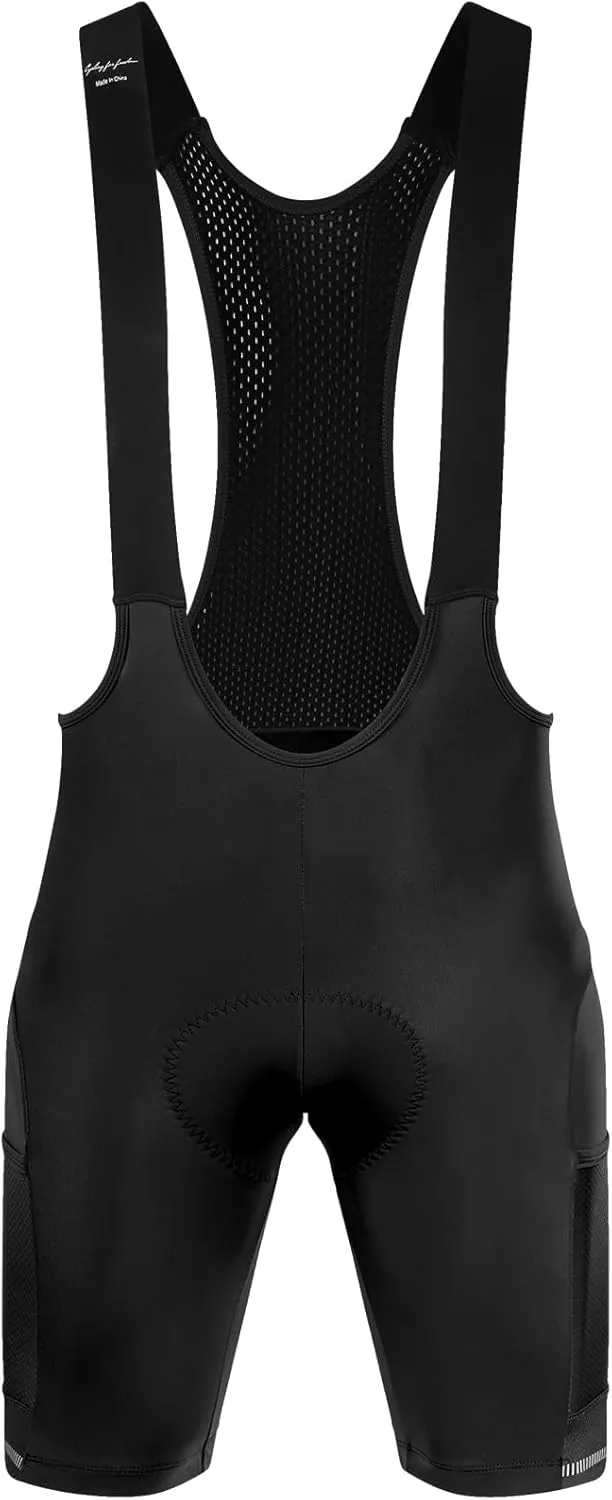 Santic Men's Cycling Bib Shorts 4D Padded Breathable Road Bike Cycling Bibs Biking Bicycle Gel Long Travel