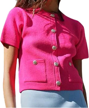 Short Sleeve Cardigans for Women Knitted Crop Cardigan Button Up Cardigan for Work Casual Old Money Aesthetic