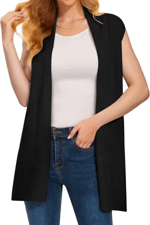 Sleeveless Cardigans for Women Open Front Knit Vest for Spring Summer Fall