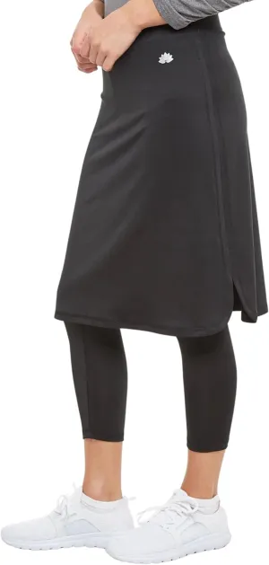 Snoga Athletics 22in Athletic Side Slit Pencil Skirt with Attached Capri Leggings, Tummy Control Waistband and Back Pocket