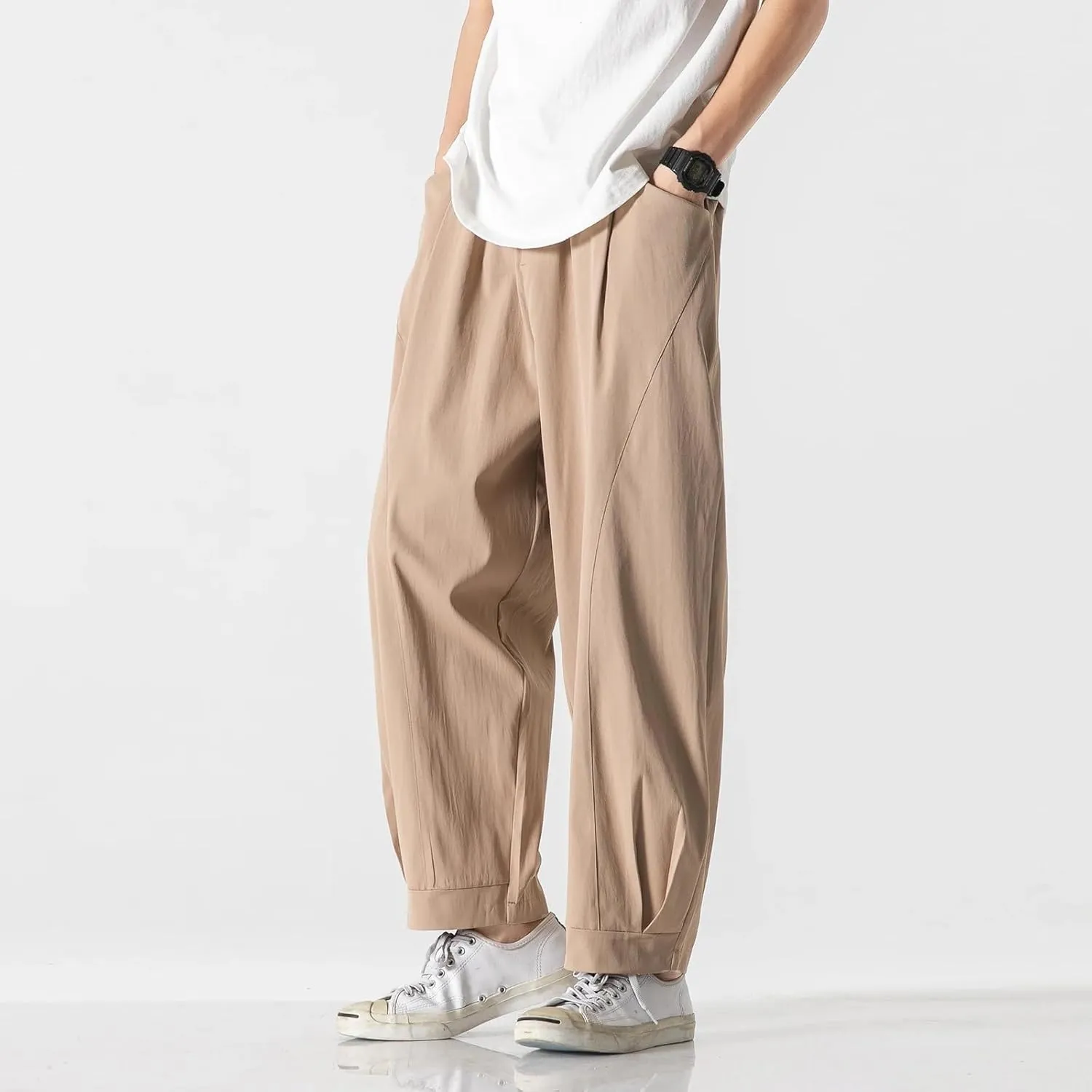 Spring Summer Men Cotton Casual Pants Mens Harajuku Trousers Male Chinese Style Harem Pants