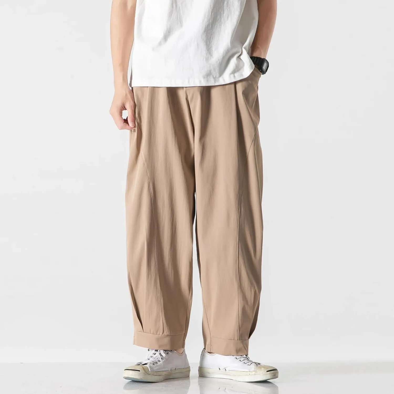 Spring Summer Men Cotton Casual Pants Mens Harajuku Trousers Male Chinese Style Harem Pants