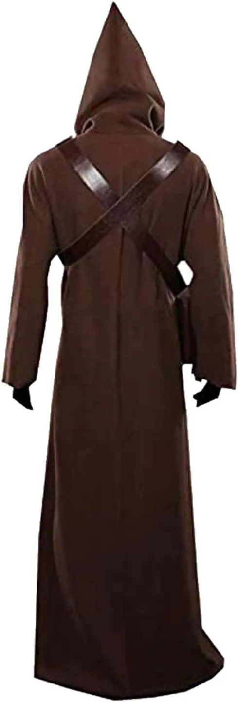 Tusken Raider Cosplay Costume Brown Hooded Tunic Robe Cloak Gloves Straps Outfits Uniform Party Halloween Suit Adult