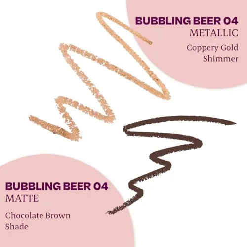 Typsy Beauty Double-Ended Eyeliner & Eyeshadow | Matte & Metallic Creamy Dual-Ended Eyeliner Pencil | One Swipe Application | Long-Lasting & Waterproof | Available in 5 shades | 2g (Bubbling Beer 04)