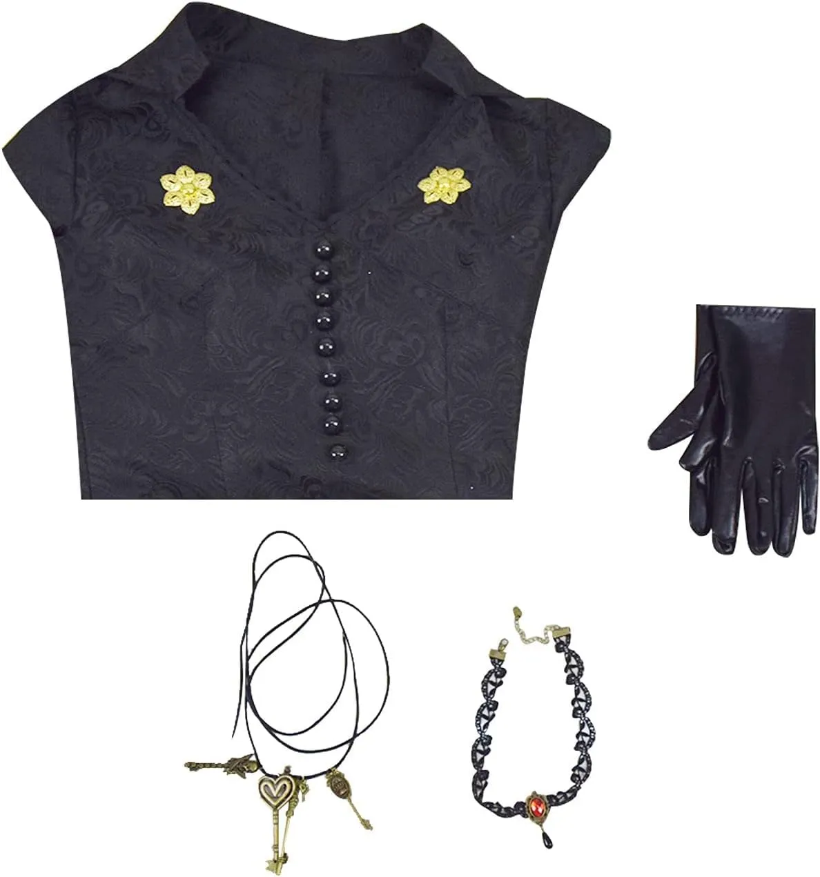 Vampire Moth Lady Daniela Dimitrescu Cosplay Costume Cloak Halloween Deluxe Witch Dress with Necklace