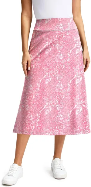 Viodia Womens Midi Skirt with 4 Pockets Modest Skorts Skirts with Shorts High Waisted Long Skorts for Women Dressy Casual
